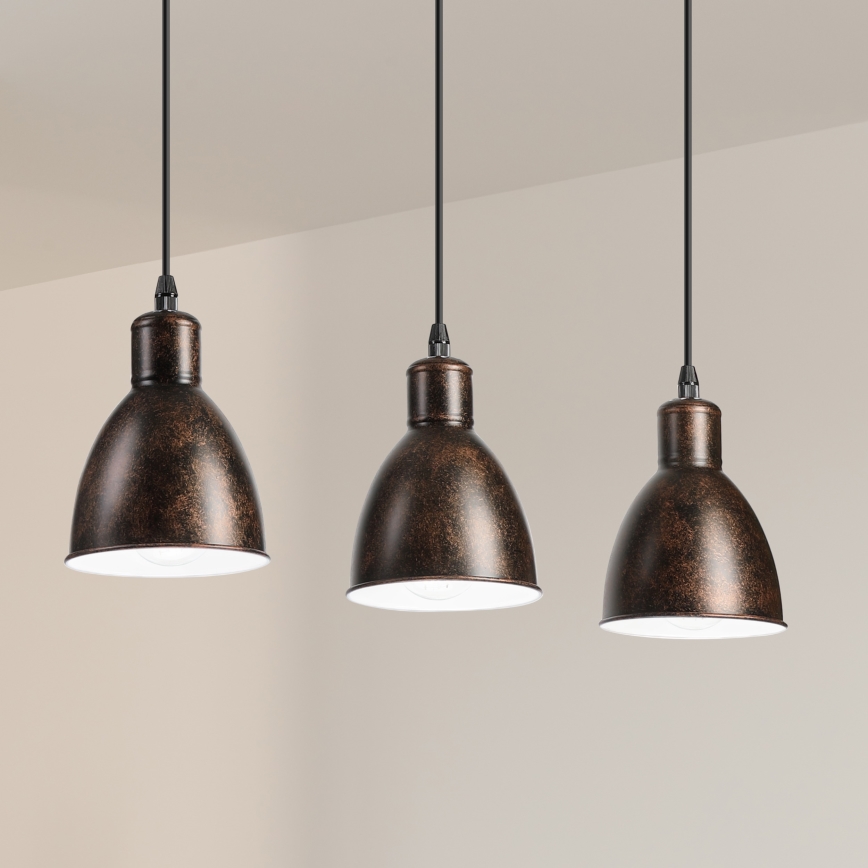 Brilagi - LED κρεμαστό φωτιστικό με καλώδιο RIDDY 3xE27/60W/230V χάλκινο/πατίνα