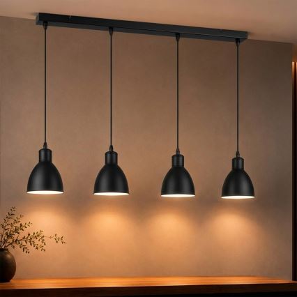 Brilagi - LED κρεμαστό φωτιστικό με καλώδιο RIDDY 4xE27/60W/230V μαύρο