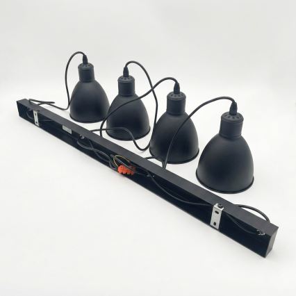 Brilagi - LED κρεμαστό φωτιστικό με καλώδιο RIDDY 4xE27/60W/230V μαύρο