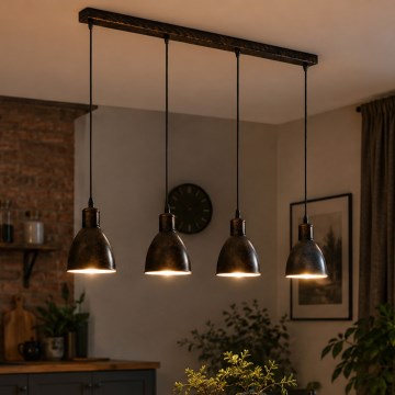 Brilagi - LED κρεμαστό φωτιστικό με καλώδιο RIDDY 4xE27/60W/230V χάλκινο/πατίνα