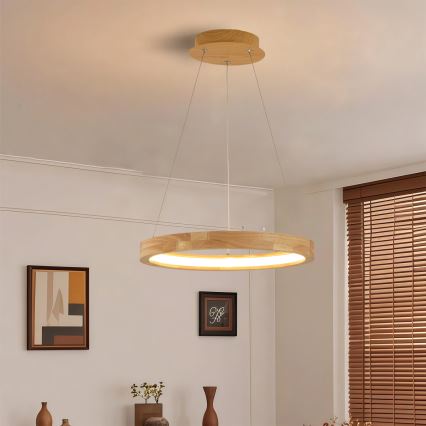 Brilagi - LED κρεμαστό φωτιστικό με καλώδιο UMEA WOOD LED/30W/230V Ø 40 cm ξύλο