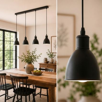 Brilagi - LED κρεμαστό φωτιστικό με σύρμα RIDDY 4xE27/60W/230V μαύρο