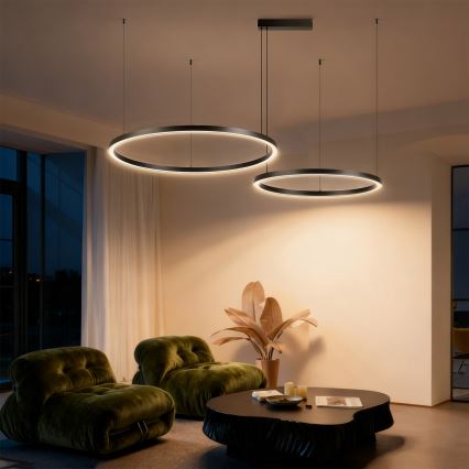 Brilagi - Ρυθμιζόμενος LED πολυέλαιος σε καλώδιο PORTOFINO LED/98W/230V 3000-6000K μαύρος + τηλεχειριστήριο