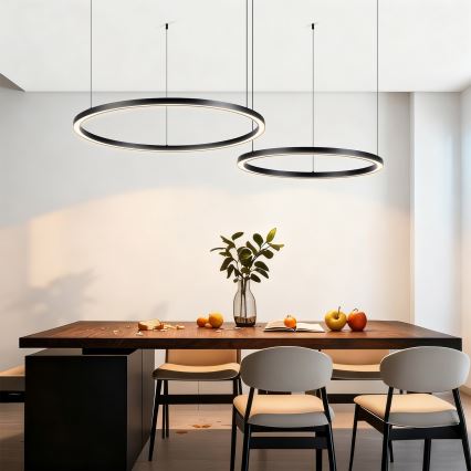Brilagi - Ρυθμιζόμενος LED πολυέλαιος σε καλώδιο PORTOFINO LED/98W/230V 3000-6000K μαύρος + τηλεχειριστήριο