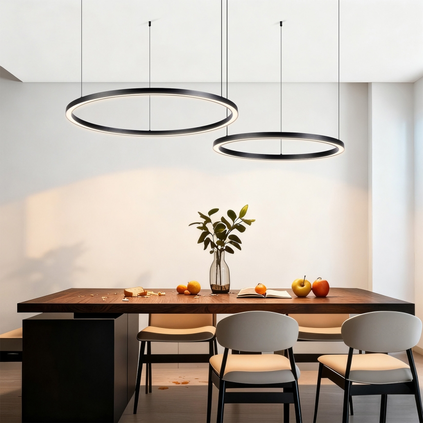 Brilagi - Ρυθμιζόμενος LED πολυέλαιος σε καλώδιο PORTOFINO LED/98W/230V 3000-6000K μαύρος + τηλεχειριστήριο