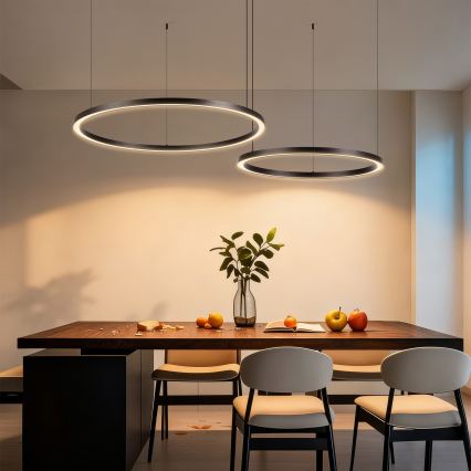 Brilagi - Ρυθμιζόμενος LED πολυέλαιος σε καλώδιο PORTOFINO LED/98W/230V 3000-6000K μαύρος + τηλεχειριστήριο