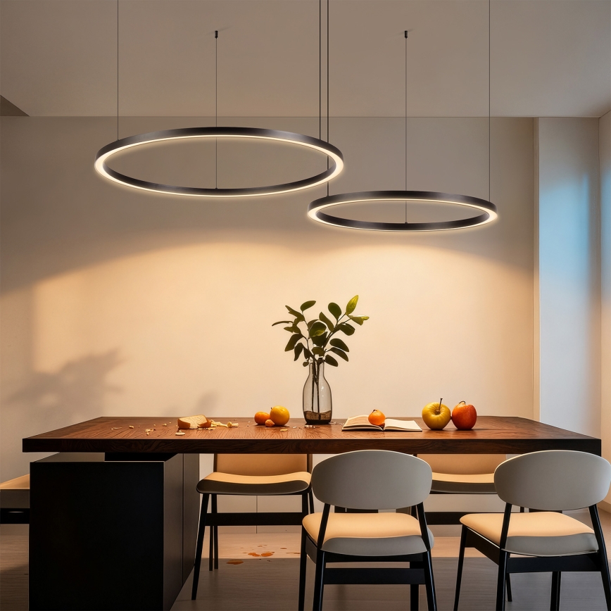 Brilagi - Ρυθμιζόμενος LED πολυέλαιος σε καλώδιο PORTOFINO LED/98W/230V 3000-6000K μαύρος + τηλεχειριστήριο