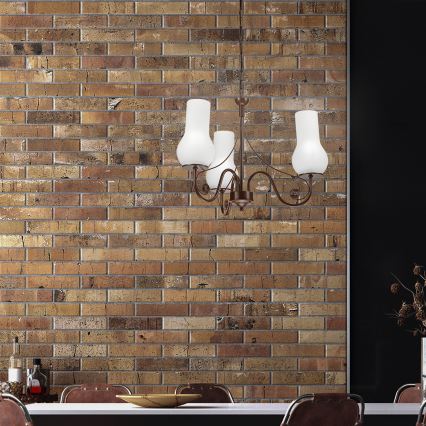 Brilagi - LED Κρεμαστό φωτιστικό οροφής COTTAGE 3xE14/40W/230V καφέ/λευκό
