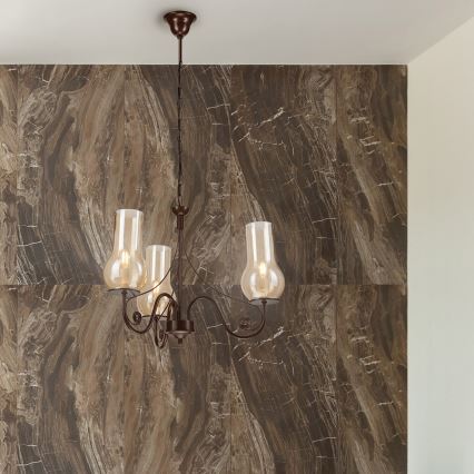 Brilagi - LED Κρεμαστό φωτιστικό οροφής COTTAGE 3xE14/40W/230V καφέ