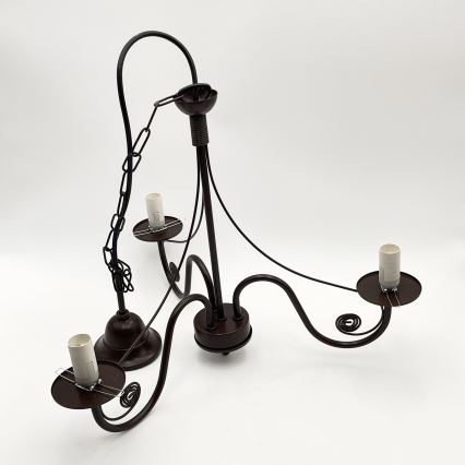 Brilagi - LED Κρεμαστό φωτιστικό οροφής COTTAGE 3xE14/40W/230V καφέ