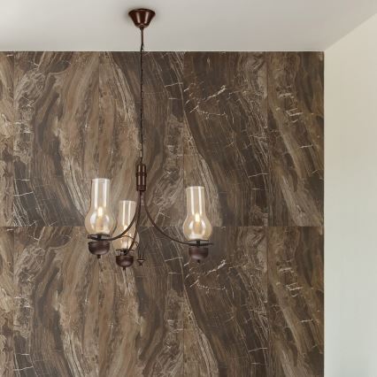Brilagi - LED Κρεμαστό φωτιστικό οροφής COTTAGE 3xE14/40W/230V δρυς/καφέ