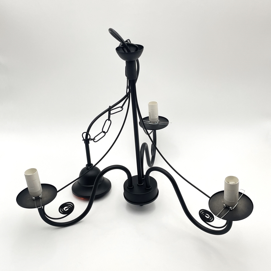 Brilagi - LED Κρεμαστό φωτιστικό οροφής COTTAGE 3xE14/40W/230V μαύρο/καφέ