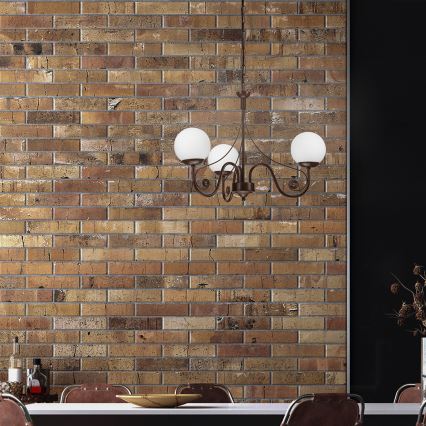 Brilagi - LED Κρεμαστό φωτιστικό οροφής COTTAGE 3xG9/40W/230V καφέ/λευκό