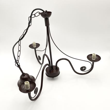 Brilagi - LED Κρεμαστό φωτιστικό οροφής COTTAGE 3xG9/40W/230V καφέ/λευκό