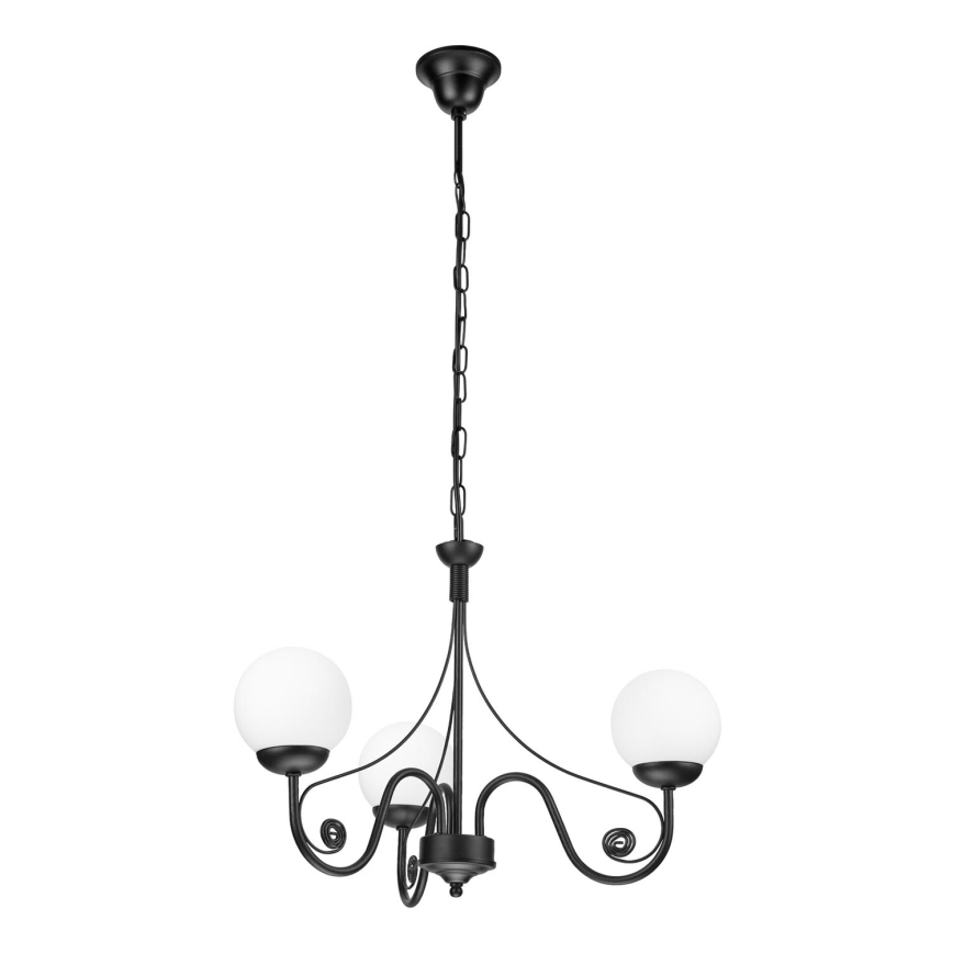 Brilagi - LED Κρεμαστό φωτιστικό οροφής COTTAGE 3xG9/40W/230V μαύρο/λευκό