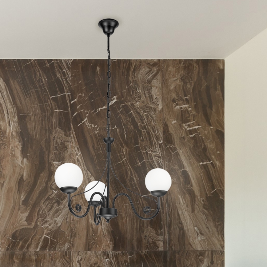 Brilagi - LED Κρεμαστό φωτιστικό οροφής COTTAGE 3xG9/40W/230V μαύρο/λευκό