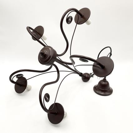 Brilagi - LED Κρεμαστό φωτιστικό οροφής COTTAGE 5xE14/40W/230V καφέ/λευκό