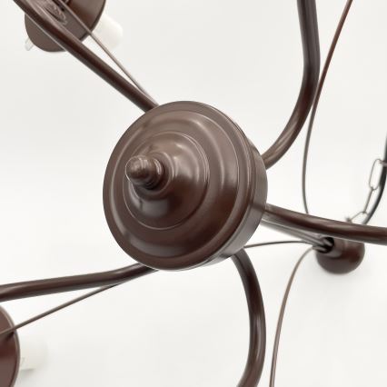 Brilagi - LED Κρεμαστό φωτιστικό οροφής COTTAGE 5xE14/40W/230V καφέ/λευκό