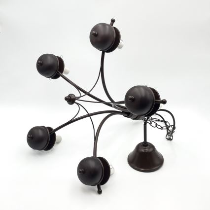 Brilagi - LED Κρεμαστό φωτιστικό οροφής COTTAGE 5xE14/40W/230V δρυς/καφέ