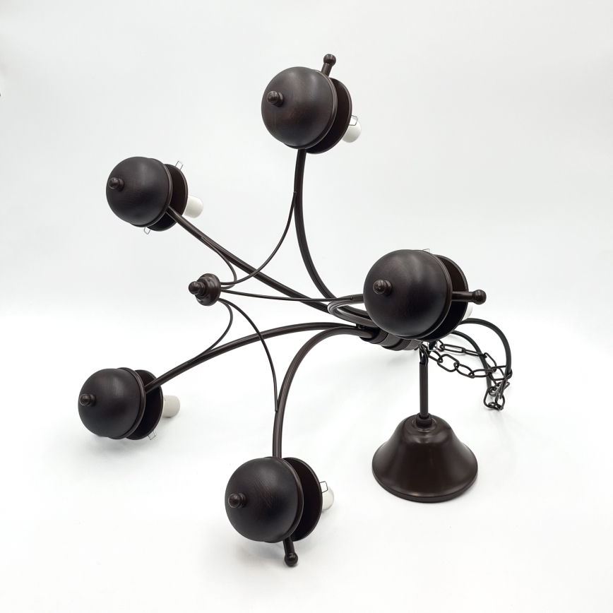 Brilagi - LED Κρεμαστό φωτιστικό οροφής COTTAGE 5xE14/40W/230V δρυς/καφέ