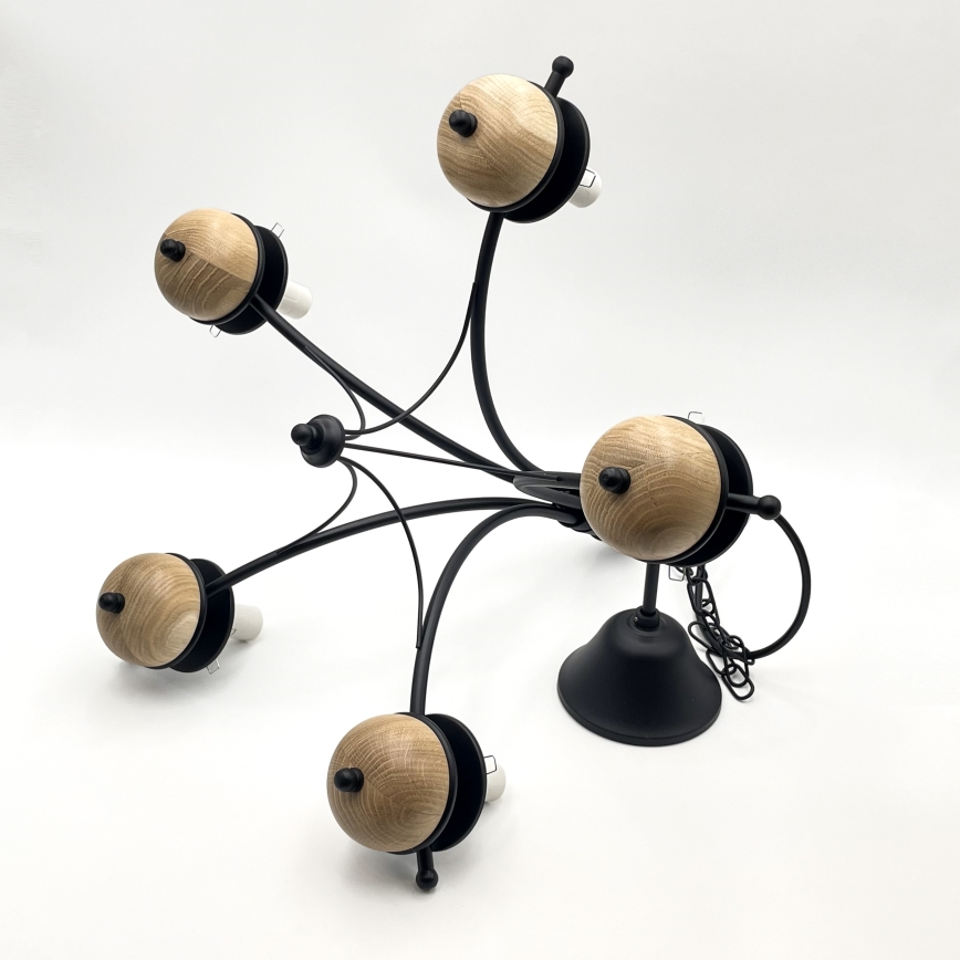 Brilagi - LED Κρεμαστό φωτιστικό οροφής COTTAGE 5xE14/40W/230V οξιά/λευκό