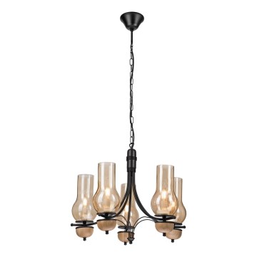 Brilagi - LED Κρεμαστό φωτιστικό οροφής COTTAGE 5xE14/40W/230V οξιά/καφέ