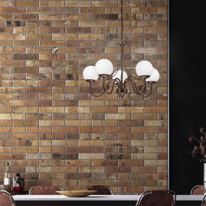 Brilagi - LED Κρεμαστό φωτιστικό οροφής COTTAGE 5xG9/40W/230V καφέ/λευκό