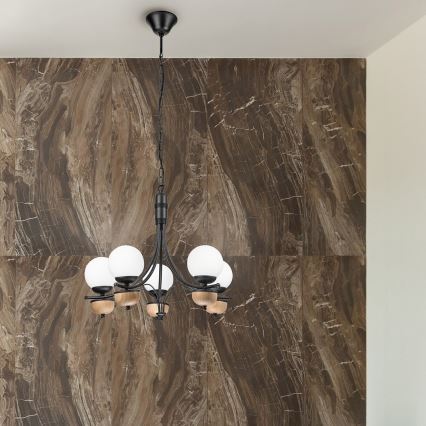 Brilagi - LED Κρεμαστό φωτιστικό οροφής COTTAGE 5xG9/40W/230V οξιά/λευκό