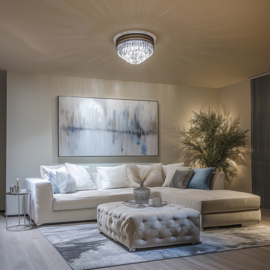 Brilagi - LED κρυστάλλινο φωτιστικό οροφής VELURE 5xE14/40W/230V Ø 46 cm μαύρο