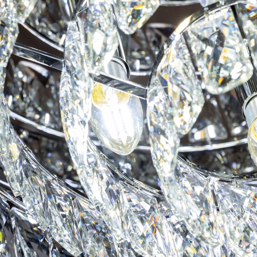 Brilagi - LED κρυστάλλινο φωτιστικό οροφής VELURE 5xE14/40W/230V Ø 46 cm μαύρο