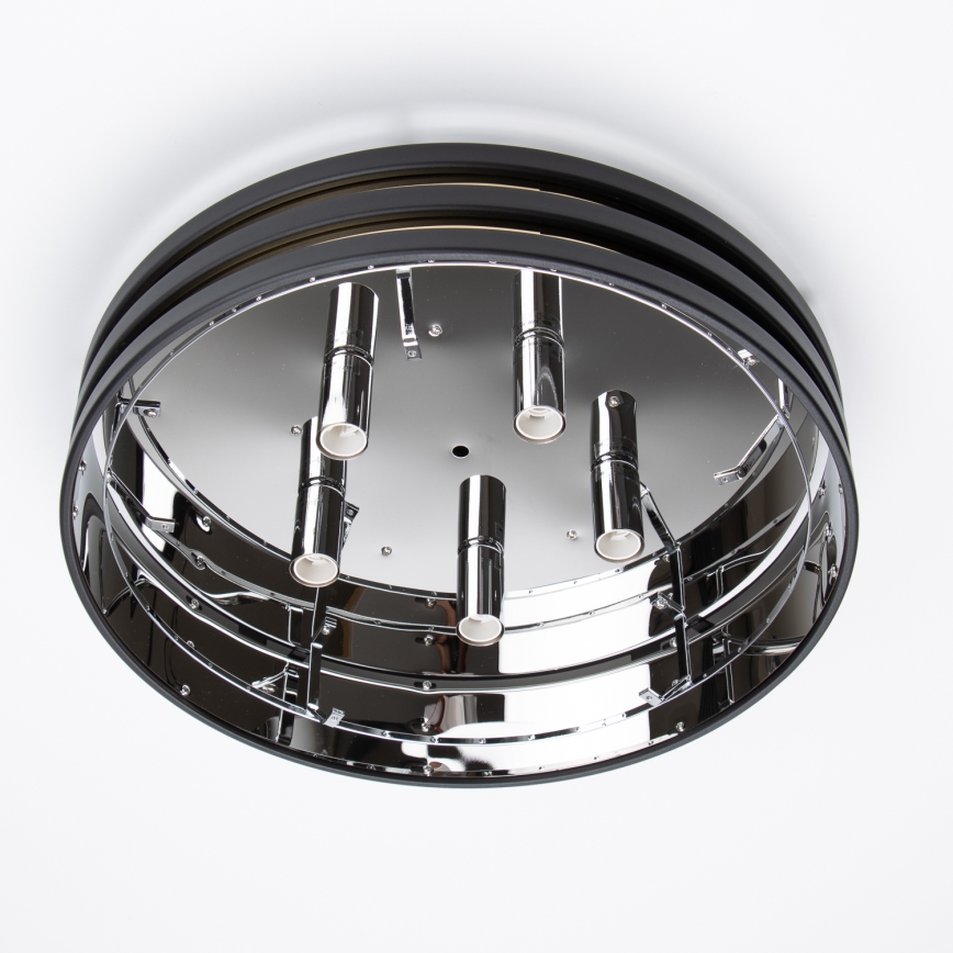 Brilagi - LED κρυστάλλινο φωτιστικό οροφής VELURE 5xE14/40W/230V Ø 46 cm μαύρο