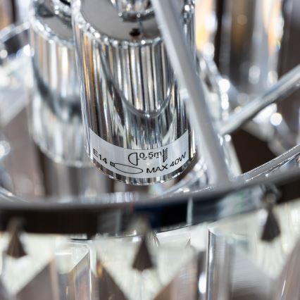 Brilagi - LED Κρυστάλλινο κρεμαστό φωτιστικό οροφής MOZART 4xE14/40W/230V γυαλιστερό χρώμιο