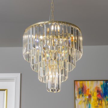 Brilagi - LED Κρυστάλλινο κρεμαστό φωτιστικό οροφήςMOZART 5xE14/40W/230V χρυσαφί