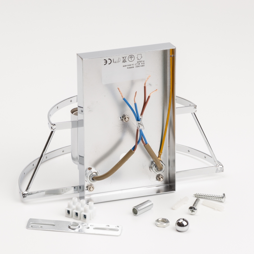 Brilagi - LED Κρυστάλλινο επιτοίχιο φωτιστικό MOZART 2xE14/40W/230V γυαλιστερό χρώμιο