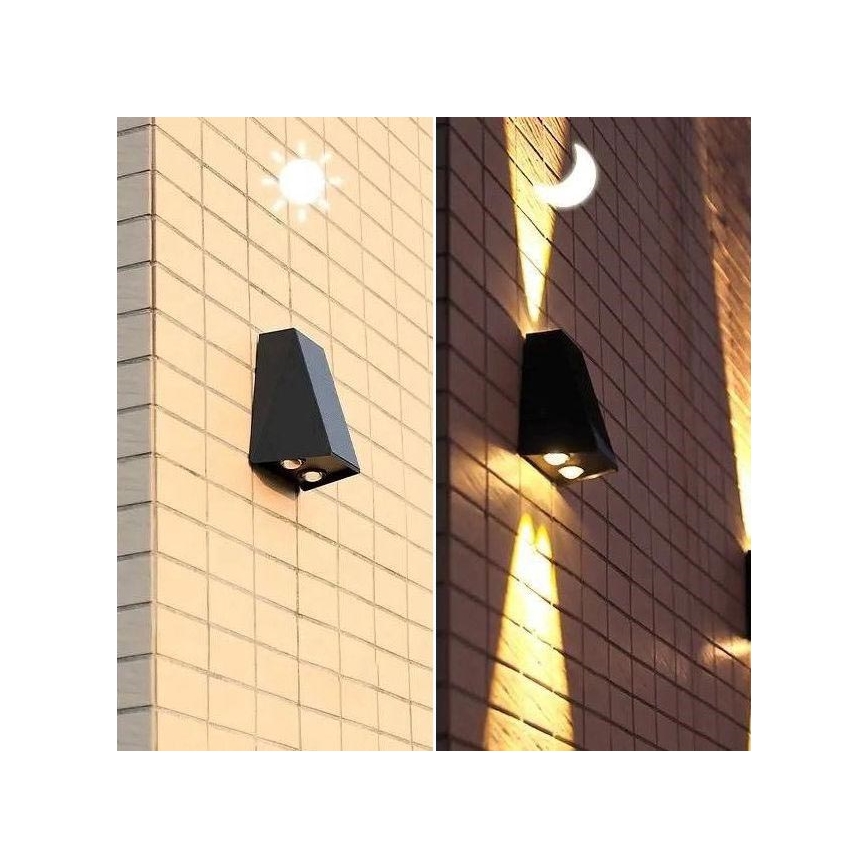 Brilagi - LED Ηλιακό Επιτοίχιο Φωτιστικό PYRAMID LED/2W/3,2V 1300 mAh IP54