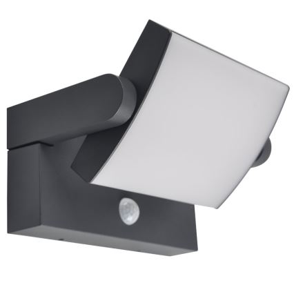 Brilagi - LED Ηλιακό Επιτοίχιο Φωτιστικό με Αισθητήρα Κίνησης και Λυκόφωτος ANKLE LED/10W/3,7V 3000 mAh 3000K IP65 ανθρακί