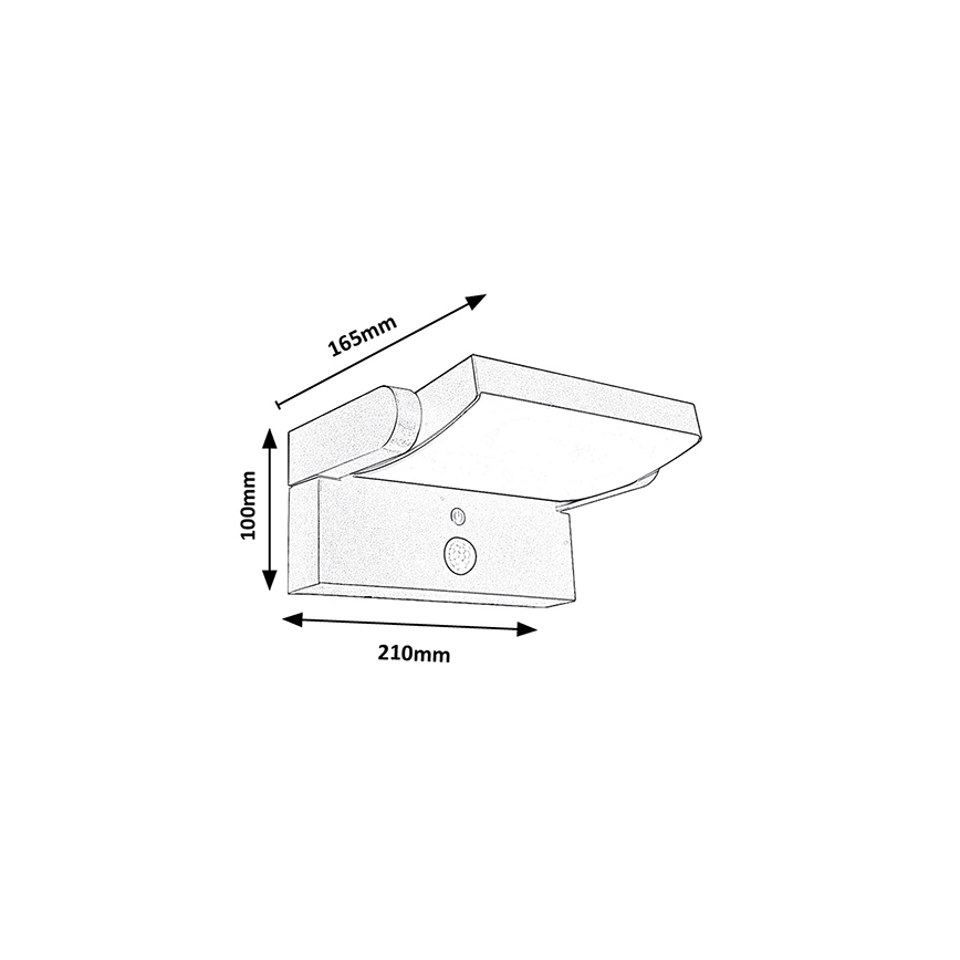 Brilagi - LED Ηλιακό Επιτοίχιο Φωτιστικό με Αισθητήρα Κίνησης και Λυκόφωτος ANKLE LED/10W/3,7V 3000 mAh 3000K IP65 ανθρακί