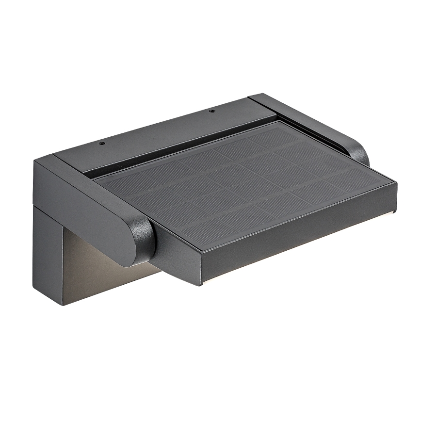 Brilagi - LED Ηλιακό Επιτοίχιο Φωτιστικό με Αισθητήρα Κίνησης και Λυκόφωτος ANKLE LED/10W/3,7V 3000 mAh 4000K IP65 ανθρακί