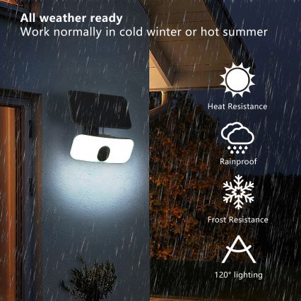 Brilagi - LED ηλιακό φωτιστικό τοίχου με αισθητήρα κίνησης και λυκόφωτος ROOF LED/13W/5V 4000 mAh IP65