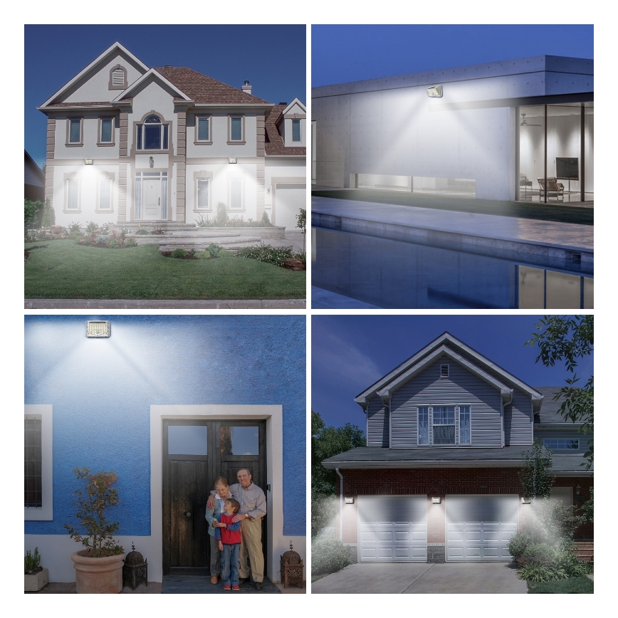 Brilagi - LED ηλιακό επιτοίχιο φωτιστικό με αισθητήρα κίνησης και λυκόφωτος WALLIE LED/4W/5,5V 1200 mAh 6500K IP64 ασημί