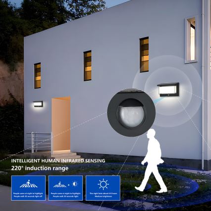 Brilagi - Ηλιακό επιτοίχιο φωτιστικό LED με αισθητήρα SUN LUME LED/10W/3,7V 4000 mAh IP44