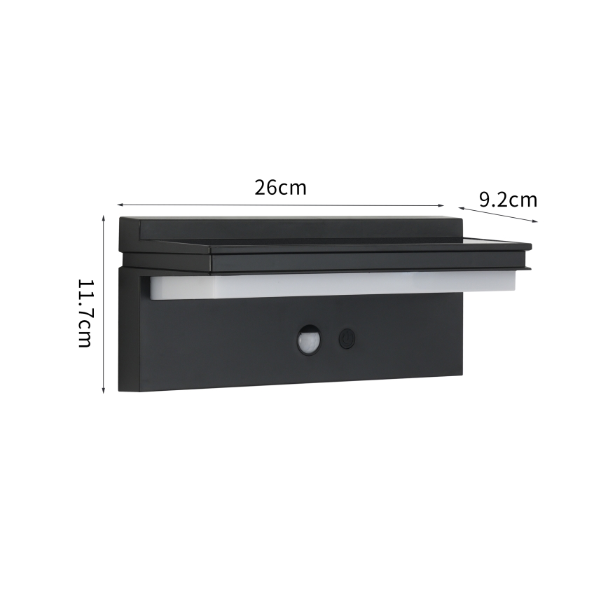 Brilagi - Ηλιακό επιτοίχιο φωτιστικό LED με αισθητήρα SUN SENSE LED/10W/3,7V 4000 mAh IP44