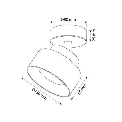 Brilagi - LED Σποτ φωτιστικό AURA LUX 1xGX53/30W/230V διάμ. 13 cm μαύρο/καπνιστό