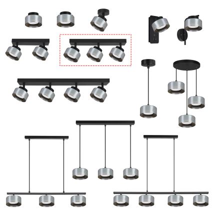 Brilagi - LED Σποτ φωτιστικό AURA LUX 3xGX53/30W/230V μαύρο/καπνιστό