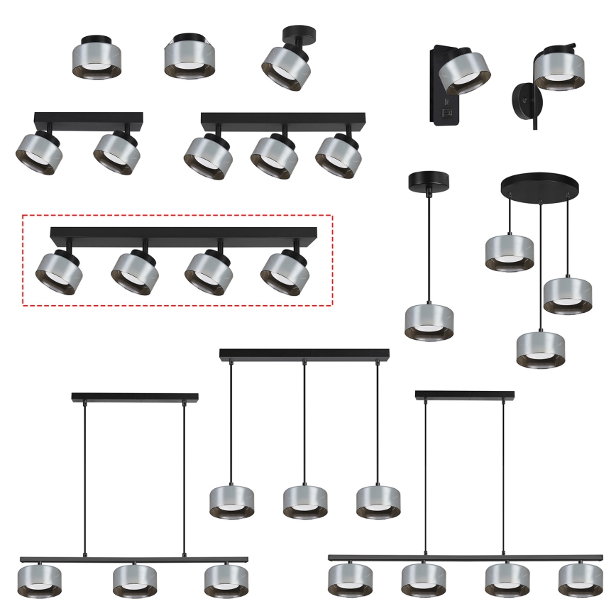 Brilagi - LED Σποτ φωτιστικό AURA LUX 4xGX53/30W/230V μαύρο/καπνιστό