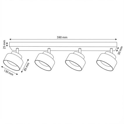 Brilagi - LED Σποτ φωτιστικό AURA LUX 4xGX53/30W/230V μαύρο/χρυσό