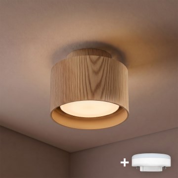 BRILAGI - LED σποτ φωτιστικό BACKLIT 1xGX53/15W/230V + LED/3W διάμ. 10 cm σε απόχρωση δρυός