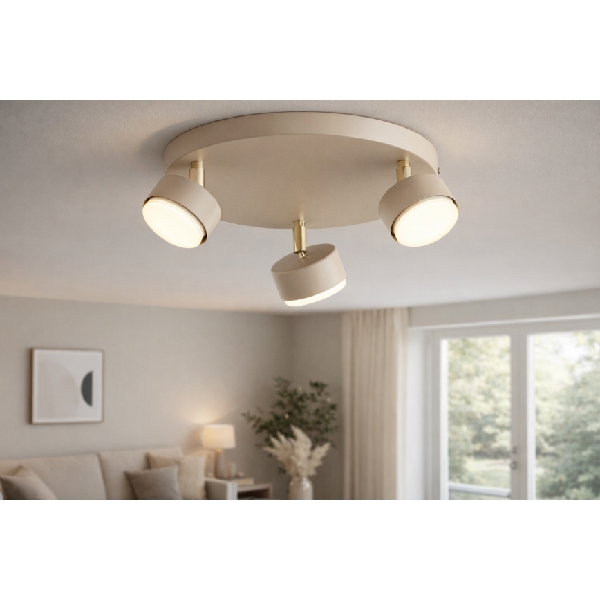 Brilagi - LED σποτ φωτιστικό MONO 3xGX53/30W/230V μπεζ/χρυσό