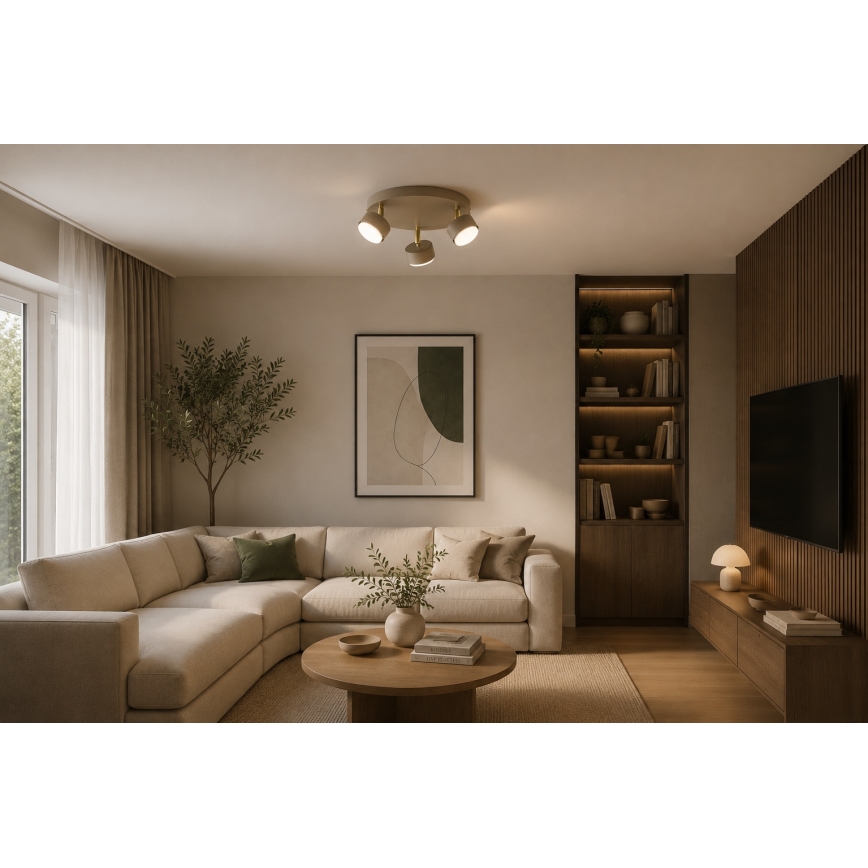 Brilagi - LED σποτ φωτιστικό MONO 3xGX53/30W/230V μπεζ/χρυσό