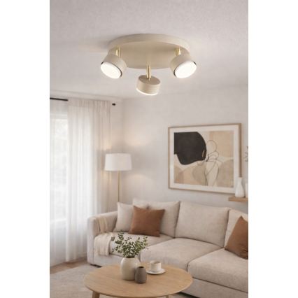 Brilagi - LED σποτ φωτιστικό MONO 3xGX53/30W/230V μπεζ/χρυσό